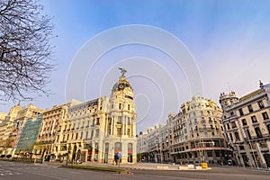 Madrid Spain Gran Via shopping street