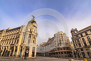 Madrid Spain Gran Via shopping street