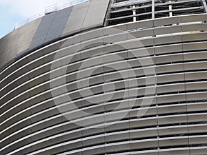 MADRID, SPAIN - DECEMBER 16, 2022: Renovation works in the Santiago Bernabeu stadium, Real Madrid home football stadium