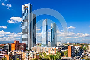 Madrid, Spain financial district skyline