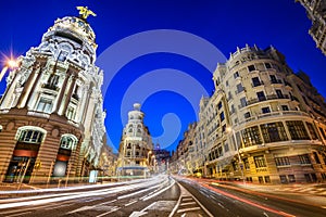 Madrid, Spain Gran Via Cityscape