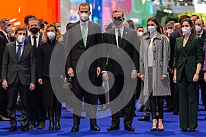 Madrid, Spain- January 19,2022: The King and Queen of Spain inaugurate FITUR