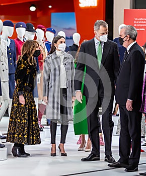 Madrid, Spain- January 19,2022: The King and Queen of Spain inaugurate FITUR