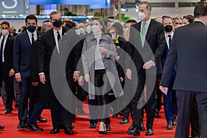 Madrid, Spain- January 19,2022: The King and Queen of Spain inaugurate FITUR