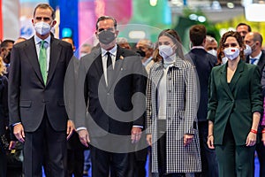 Madrid, Spain- January 19,2022: The King and Queen of Spain inaugurate FITUR