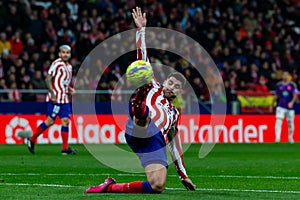 Madrid, Spain- January 21, 2023: Soccer match between Atletico de Madrid and Real Valladolid at Civitas Metropolitano.