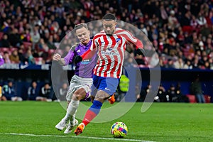 Madrid, Spain- January 21, 2023: Soccer match between Atletico de Madrid and Real Valladolid at Civitas Metropolitano.