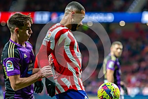 Madrid, Spain- January 21, 2023: Soccer match between Atletico de Madrid and Real Valladolid at Civitas Metropolitano.