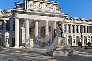 Velazquez Statue in front of Museum of the Prado in City of Madrid, Spain photo