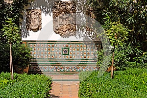 Beautiful Andalusian gardens of Sorolla Museum. Traditional Spanish style photo