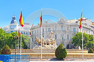 Cibeles Fountain Fuente de La Diosa Cibeles in the downtown of photo