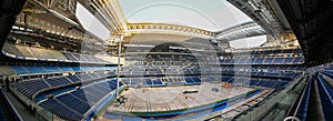 MADRID, SPAIN - NOVEMBER 16, 2023:Renovation works in the Santiago Bernabeu stadium, Real Madrid