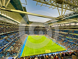 Madrid, Spain - October 30, 2022: Santiago Bernabeu Real Madrid stadium, fans during a football match