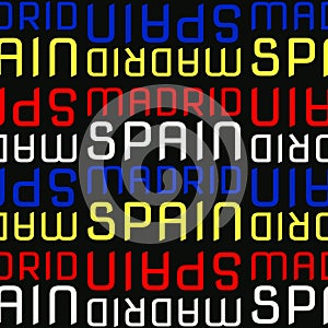 Madrid, Spain seamless pattern