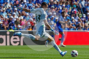 Madrid, Spain September 30, 2023: League match between Getafe F. C and Villareal. Football players.