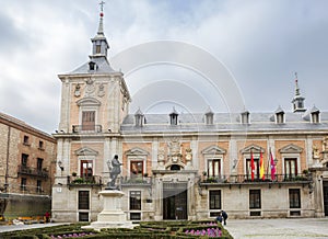 Madrid. Spain. Town Hall. Monument to Alvaro de Bazanuna in Villa Square.