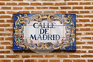 Madrid street sign