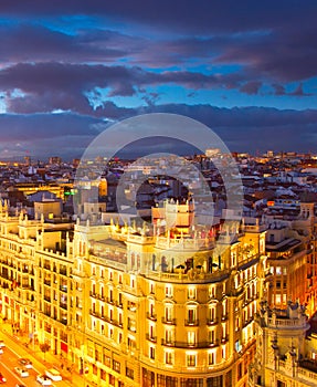 Madrid at twilight, Spain