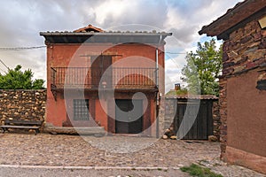 Madriguera, red village of the Riaza region province of Segovia Spain photo