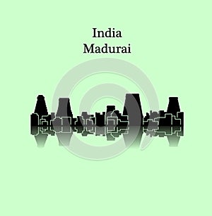 Madurai, India city silhouette