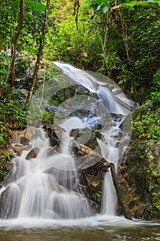 Mae Kampong Waterfall in green forest