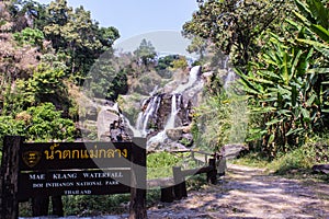 Mae Klang Waterfall in Doi Inthanon, Chiang Mai Province Thailand