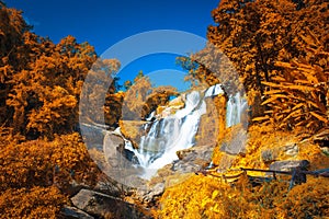 Mae Klang waterfall in doi-inthanon Chiangmai , Thailand One of the famous waterfalls