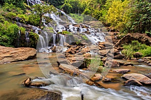 Mae Ya waterfall is a beautiful waterfall in Chiang Mai Thailand