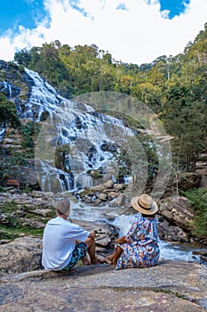 Mae Ya waterfall Doi Inthaonon national park Thailand Chiang Mai, beautiful waterfall in Doi Inthanon national park in