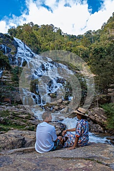 Mae Ya waterfall Doi Inthaonon national park Thailand Chiang Mai, beautiful waterfall in Doi Inthanon national park in