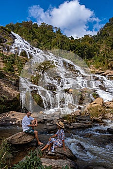 Mae Ya waterfall Doi Inthaonon national park Thailand Chiang Mai, beautiful waterfall in Doi Inthanon national park in