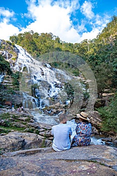 Mae Ya waterfall Doi Inthaonon national park Thailand Chiang Mai, beautiful waterfall in Doi Inthanon national park in