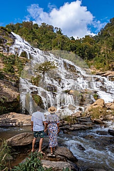 Mae Ya waterfall Doi Inthaonon national park Thailand Chiang Mai, beautiful waterfall in Doi Inthanon national park in