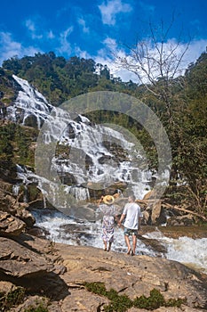 Mae Ya waterfall Doi Inthaonon national park Thailand Chiang Mai, beautiful waterfall in Doi Inthanon national park in