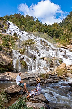 Mae Ya waterfall Doi Inthaonon national park Thailand Chiang Mai, beautiful waterfall in Doi Inthanon national park in