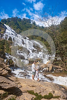 Mae Ya waterfall Doi Inthaonon national park Thailand Chiang Mai, beautiful waterfall in Doi Inthanon national park in