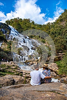 Mae Ya waterfall Doi Inthaonon national park Thailand Chiang Mai, beautiful waterfall in Doi Inthanon national park in