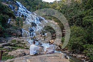 Mae Ya waterfall Doi Inthaonon national park Thailand Chiang Mai, beautiful waterfall in Doi Inthanon national park in