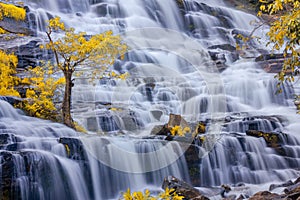 Mae Ya Waterfall in Rain Forest at Doi Inthanon National Park in Chiang Mai ,Thailand