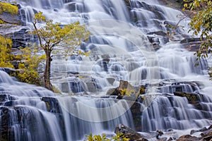 Mae Ya Waterfall in Rain Forest at Doi Inthanon National Park in Chiang Mai ,Thailand