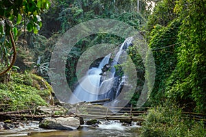 Mae Ya Waterfall in Rain Forest at Doi Inthanon National Park in Chiang Mai ,Thailand