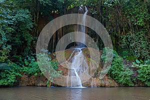 Mae Ya Waterfall in Rain Forest at Doi Inthanon National Park in Chiang Mai ,Thailand