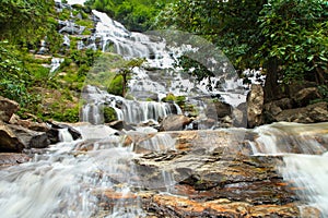 Mae Ya waterfall is tourist attraction in Chiang Mai Thailand.