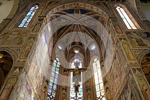 Maestro Di FiglineÃ¢â¬â¢s painted wooden crucifix, Basilica di Santa Croce in Florence photo