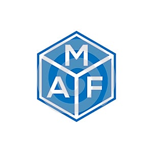 MAF letter logo design on black background. MAF creative initials letter logo concept. MAF letter design photo