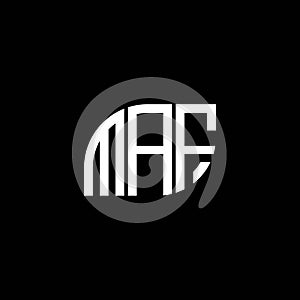 MAF letter logo design on black background. MAF creative initials letter logo concept. MAF letter design.MAF letter logo design on photo