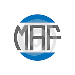 MAF letter logo design on white background. MAF creative initials circle logo concept. MAF letter design photo