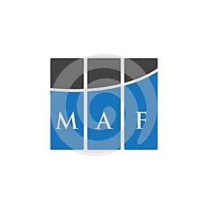 MAF letter logo design on WHITE background. MAF creative initials letter logo concept. MAF letter design photo