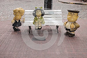 Mafalda Characters Statues Sculptures Comic Street