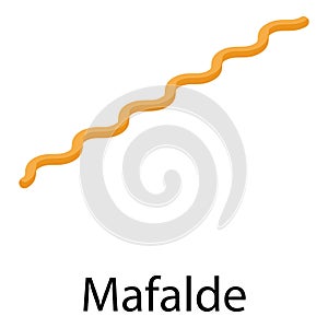 Mafalde pasta icon, isometric style